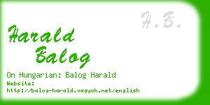 harald balog business card